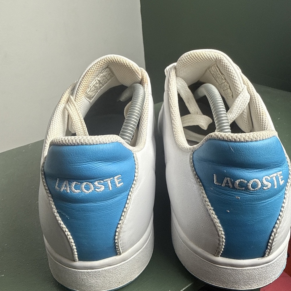 Lacoste Carnaby Evo Mens 12 White Leather Shoes Sneakers Lifestyle Casual - Picture 7 of 12